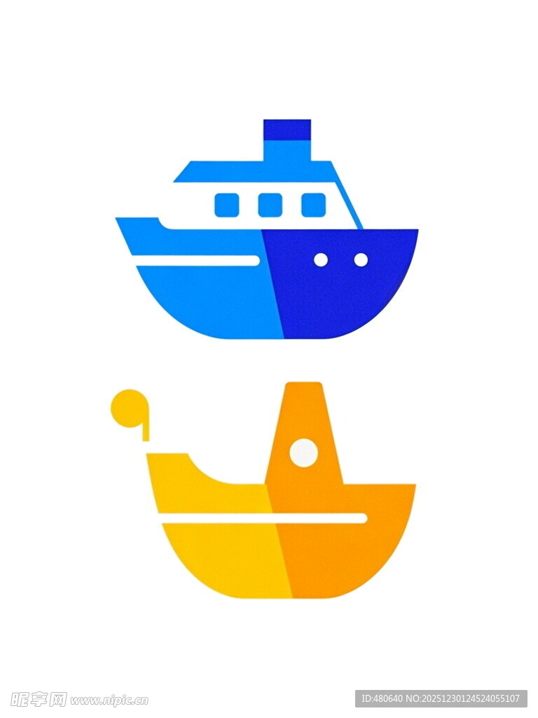 双色船只图标