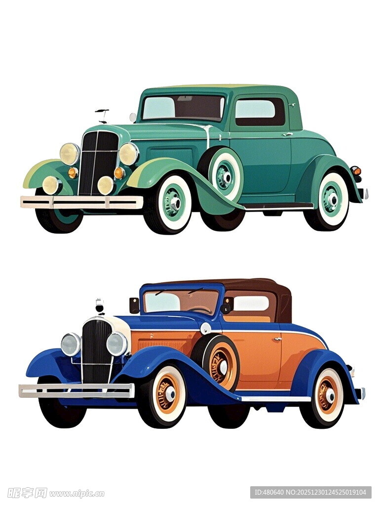矢量复古双车展示