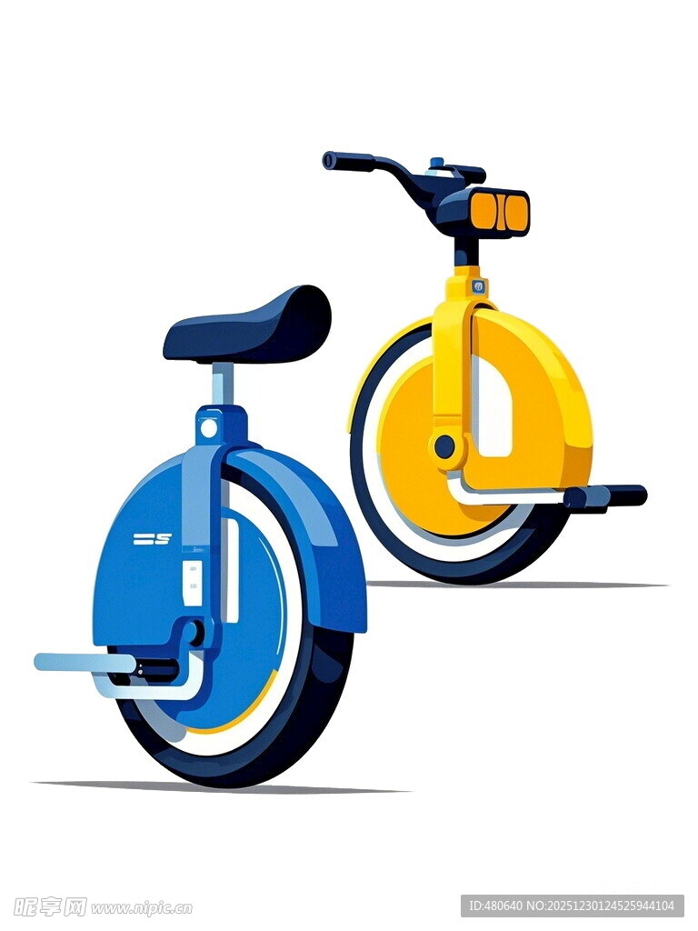 两辆色彩鲜艳的独特自行车