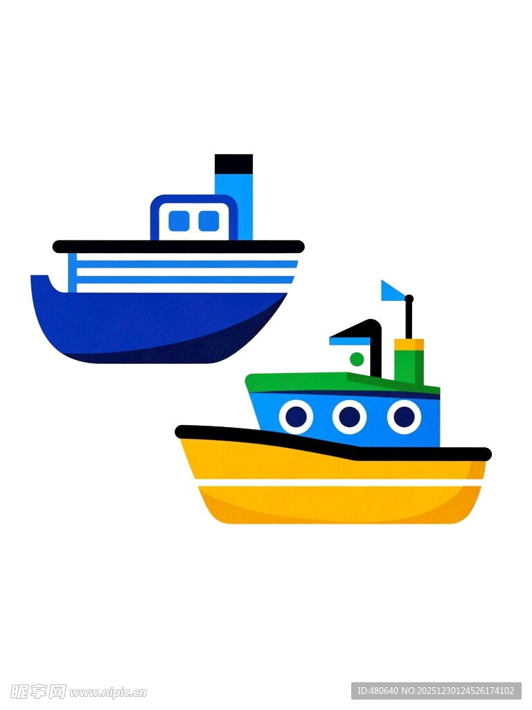 两艘卡通风格船只