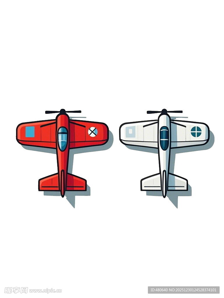 两架复古风格飞机图案
