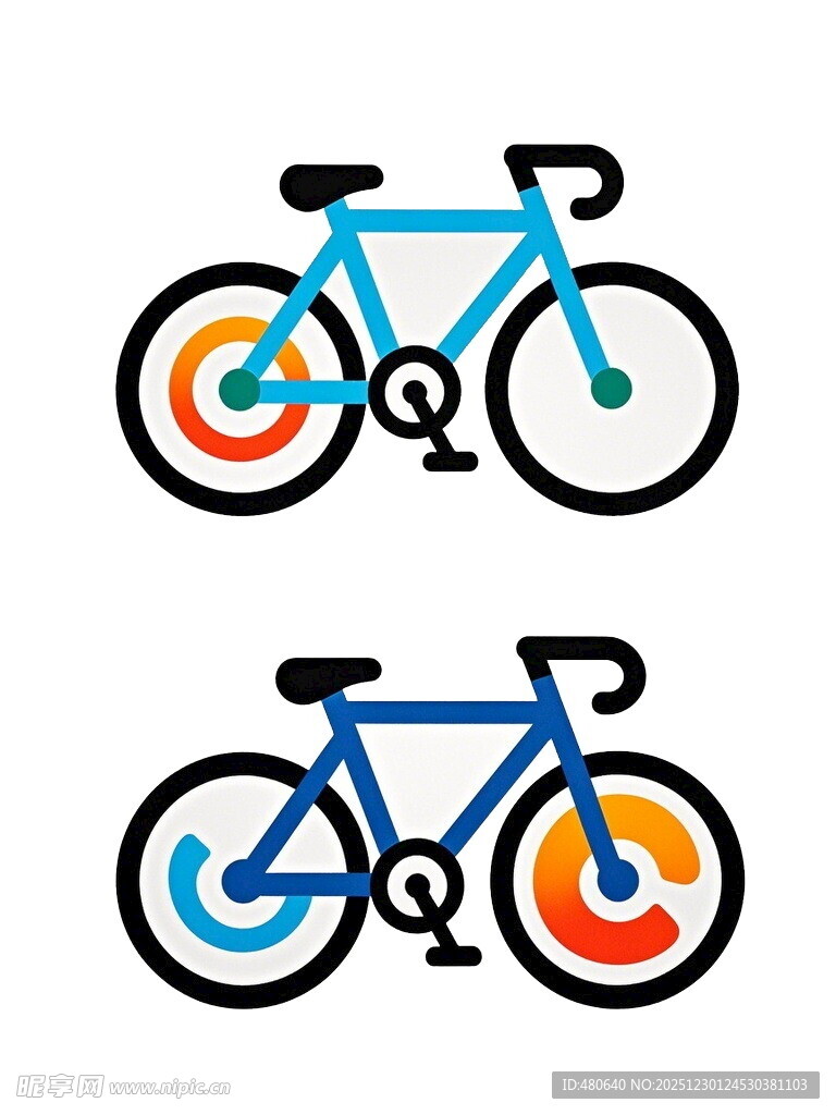 自行车创意图标设计