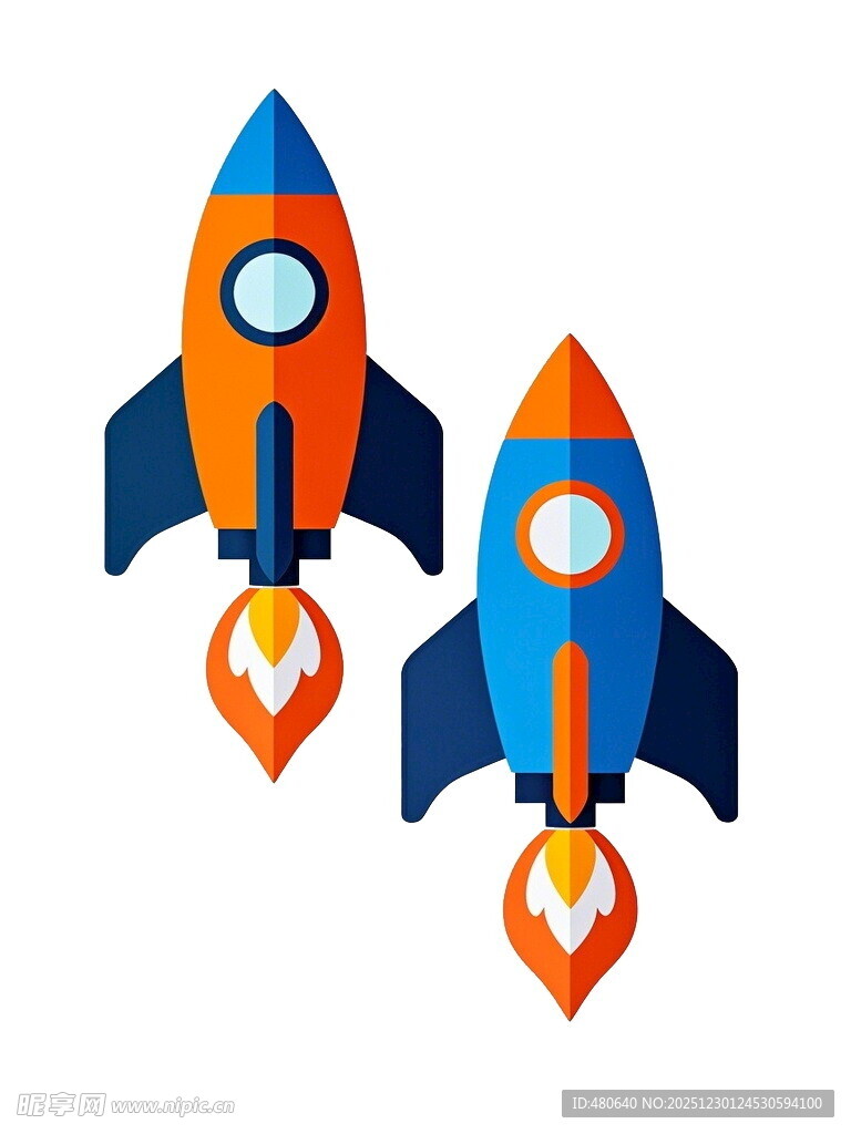 双火箭插画
