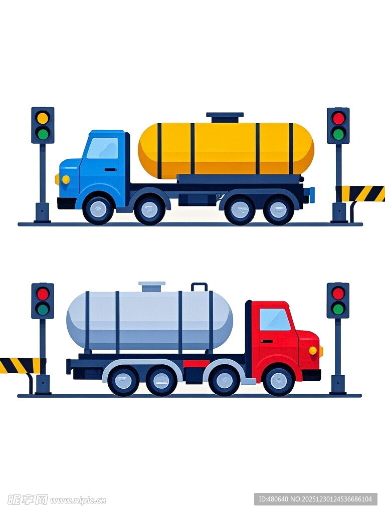 油罐车与货车交通场景