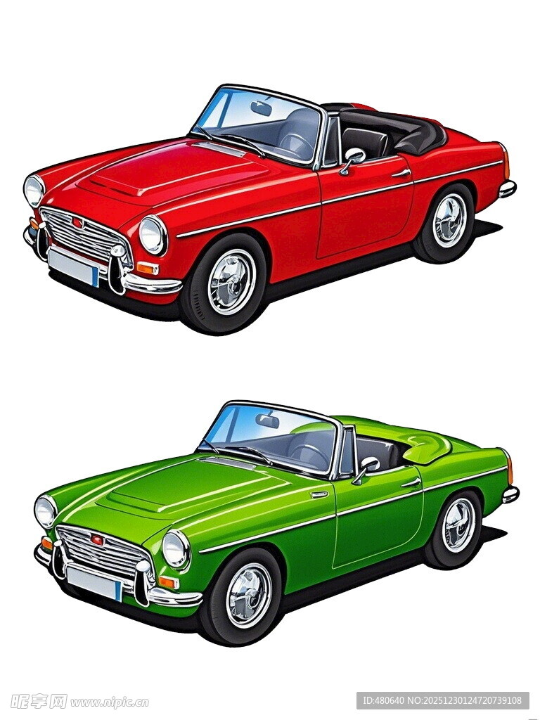 复古敞篷跑车双车展示