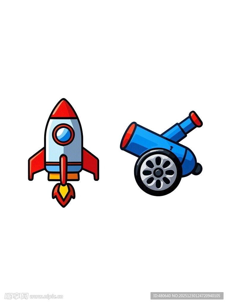 火箭与玩具车图标