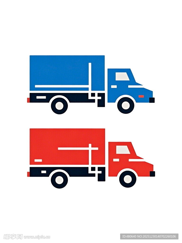 两辆货运卡车图标