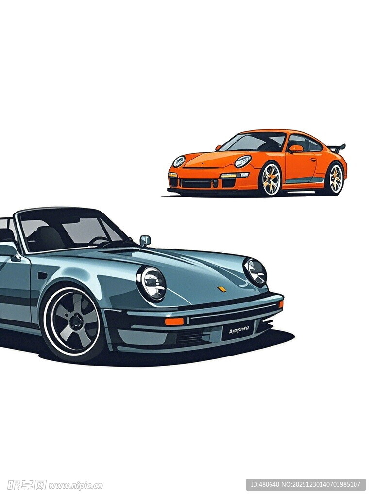 复古风双款经典跑车展示