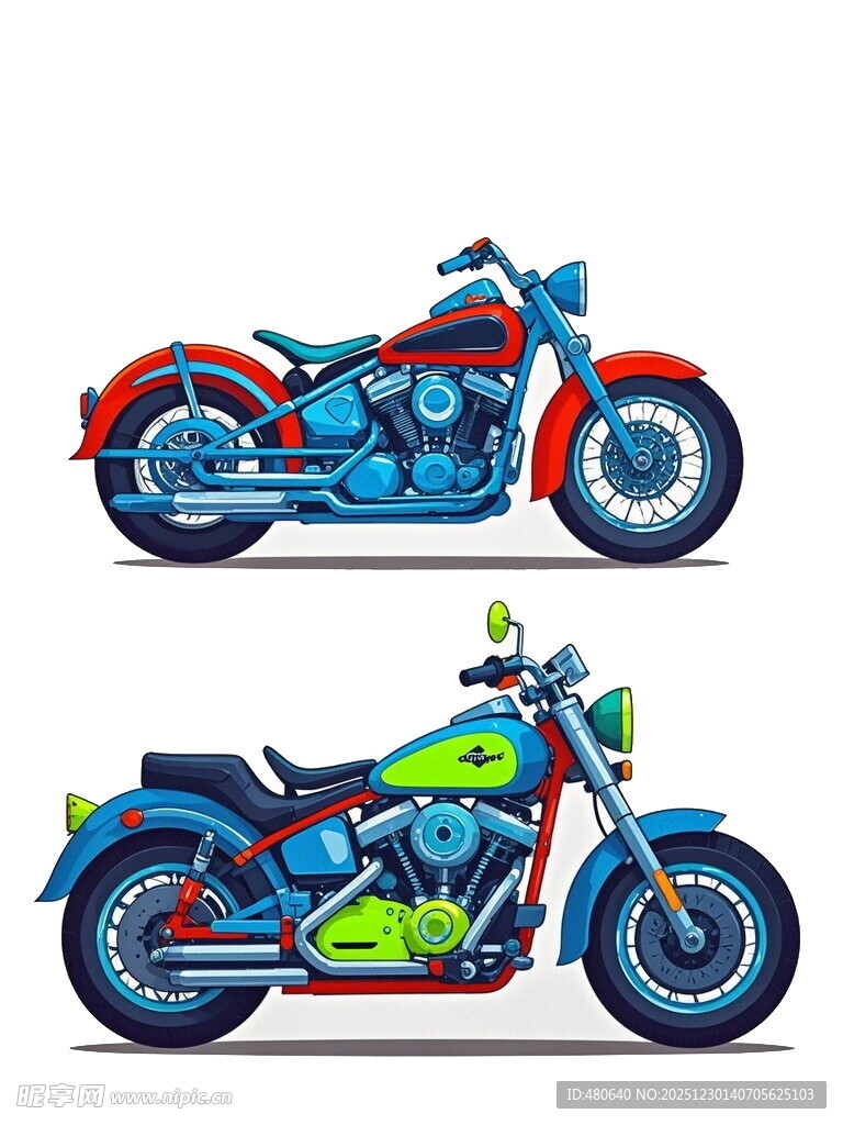 复古风摩托车插画设计