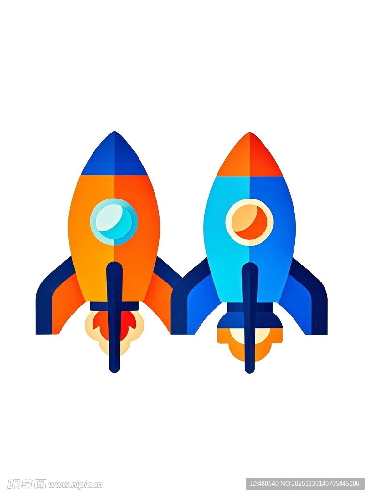 双火箭图标设计