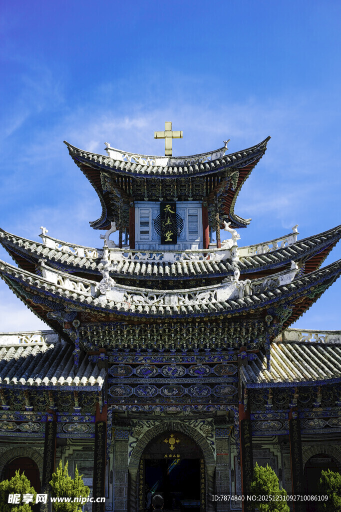 中式古建筑屋顶精美景观