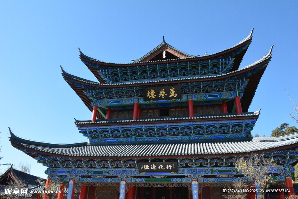 中式古建筑塔楼景观