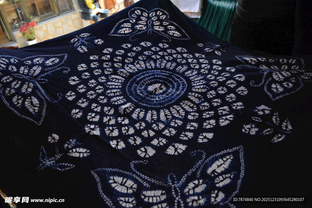 精美蓝印花布传统手工艺品