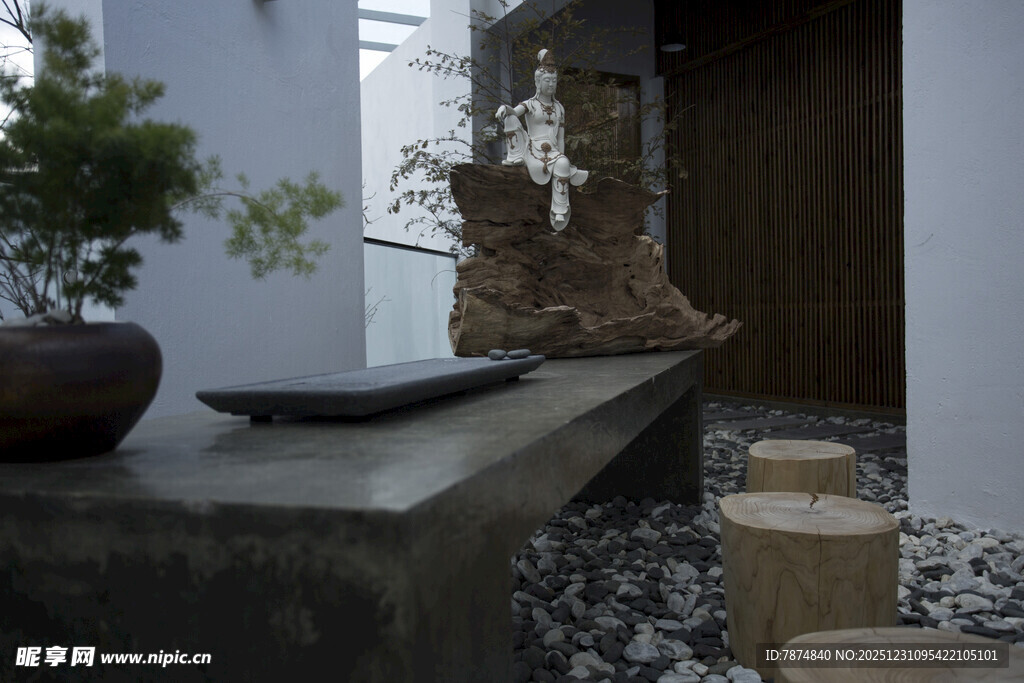 禅意中式室内装饰一角