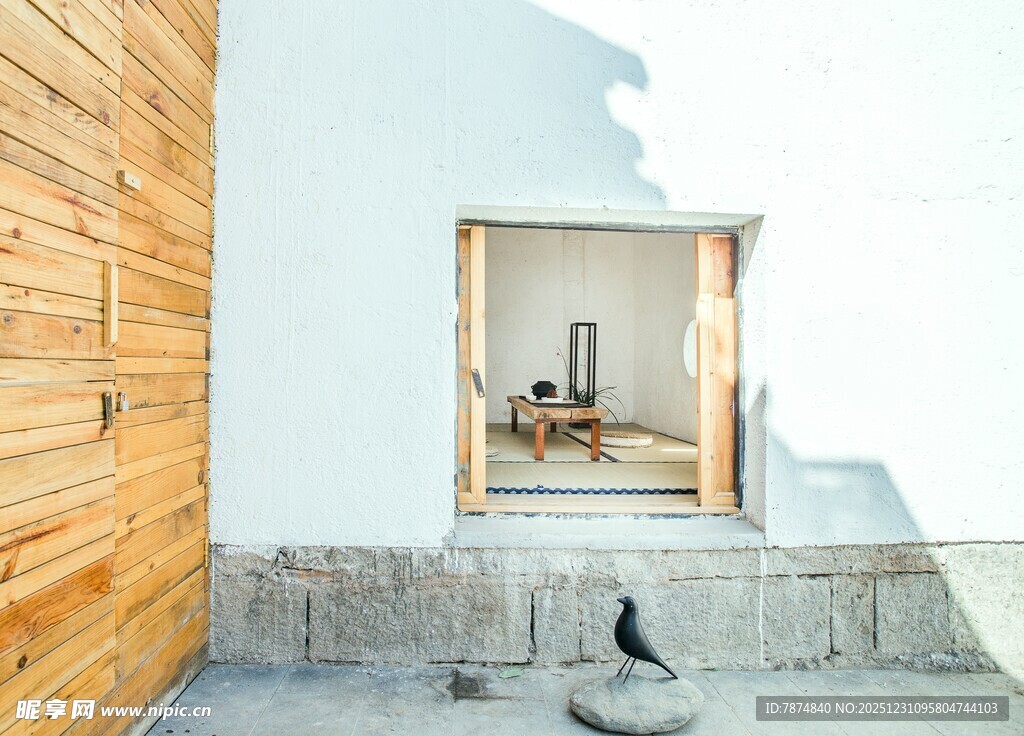 简约室内外过渡空间场景