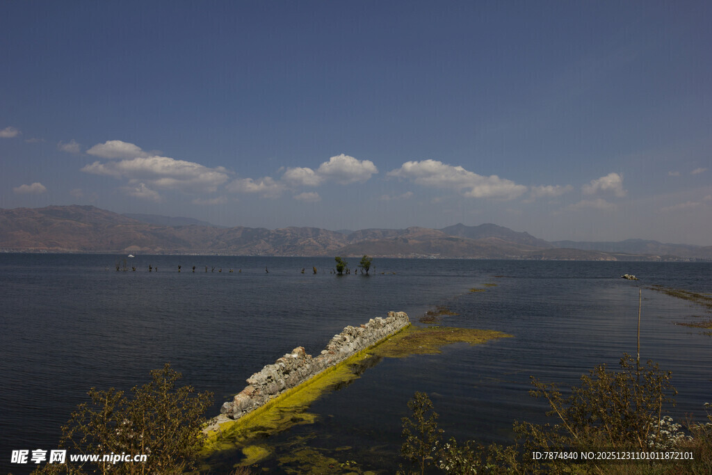 湖畔风光 宁静水域景致