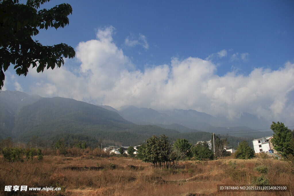 山间田野的清新景致