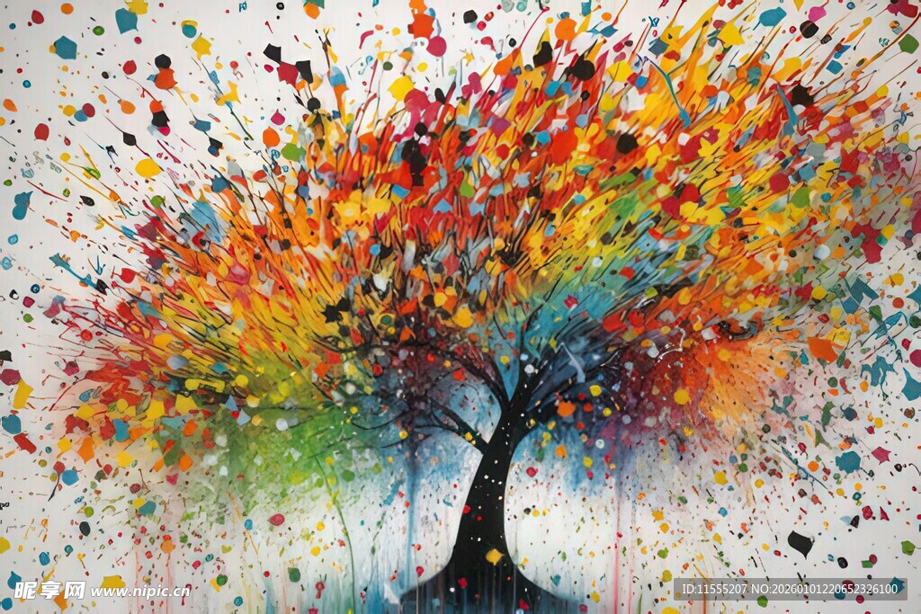 多彩抽象艺术树