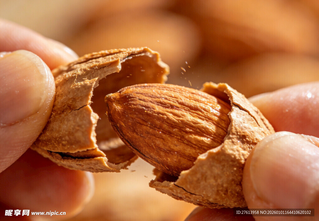 剥开的扁桃仁