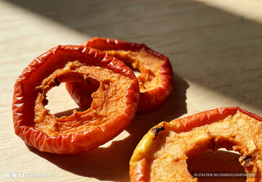 美味苹果干特写