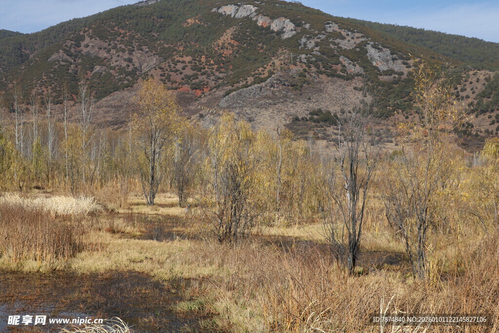 秋日山间旷野风景