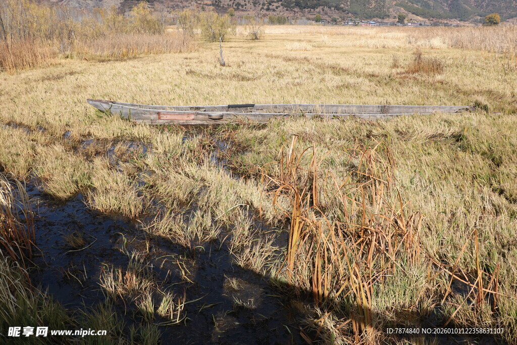 秋日荒野中的静谧小河