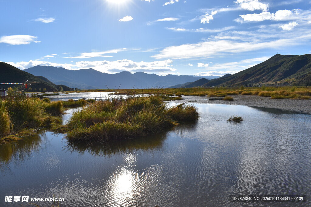 宁静河畔的自然风光