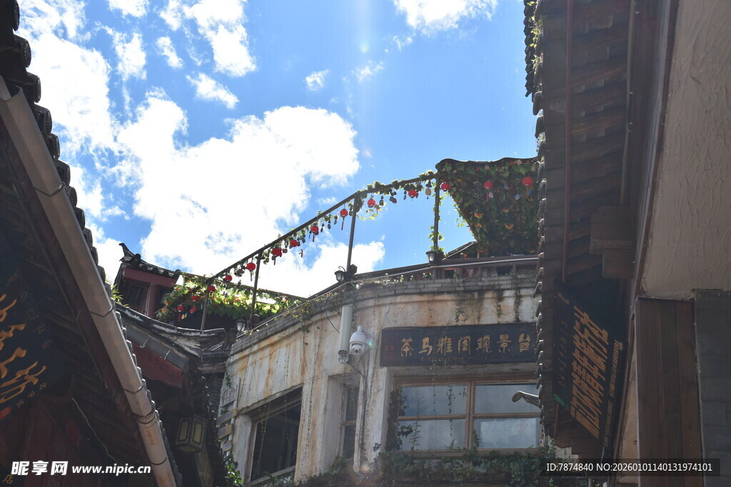 屋顶视角下的过山车景观