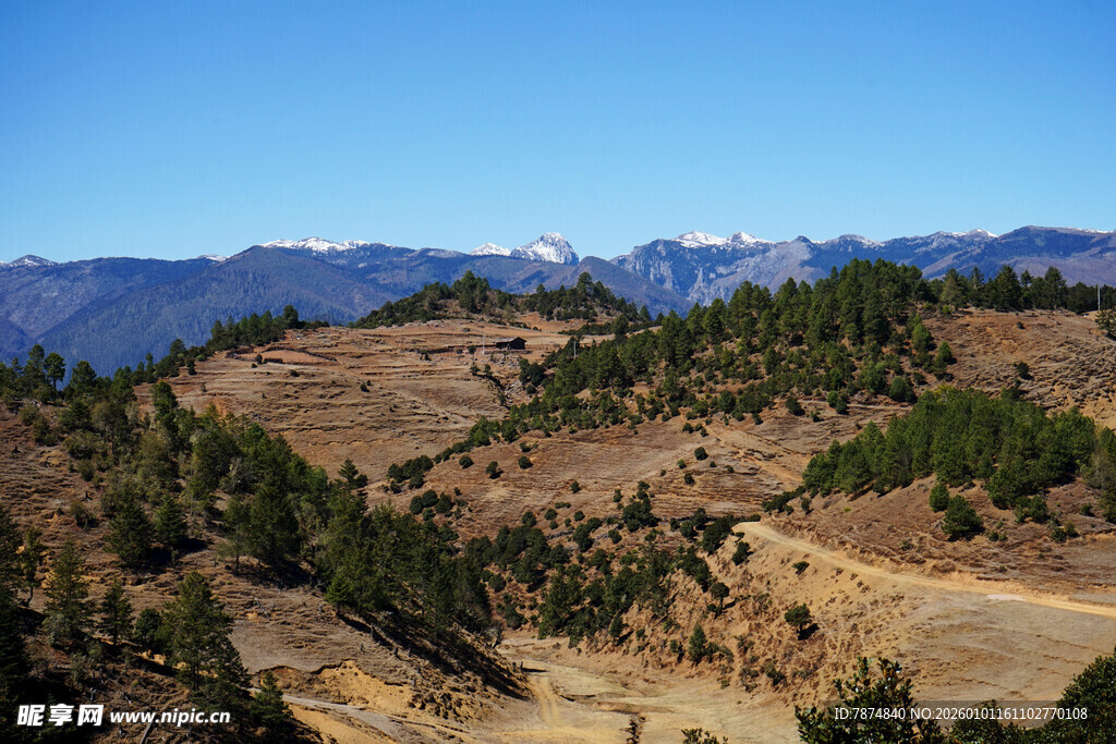 山间景致 远观葱郁山峦