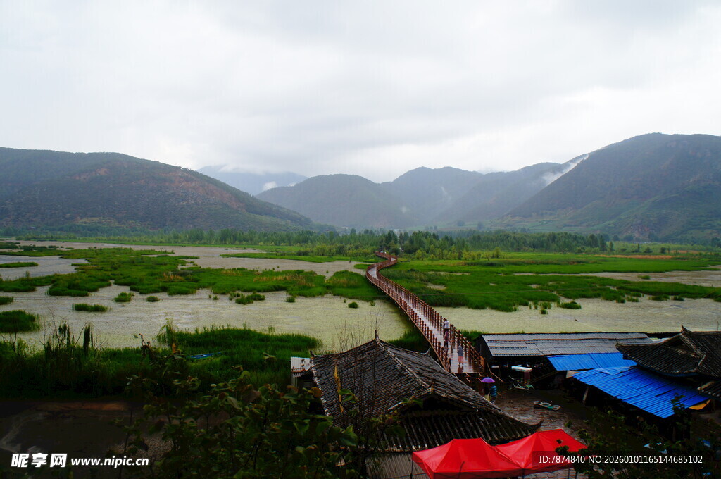 水乡田园风光 宁静村落