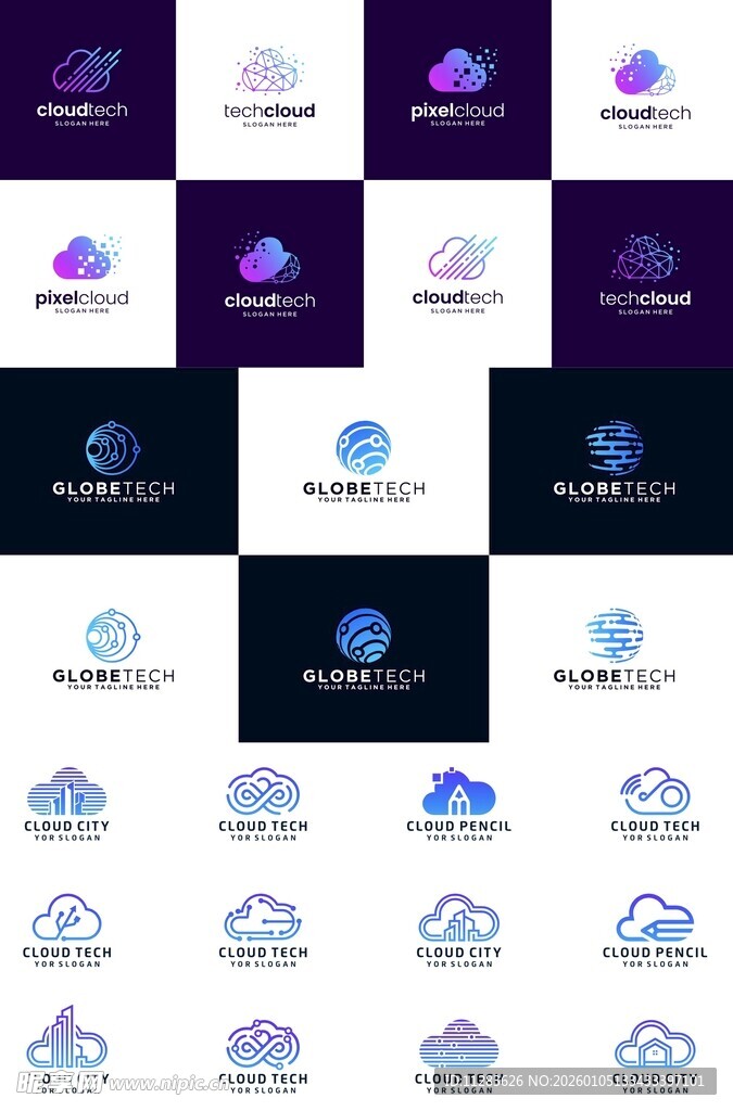 多样星球主题标志设计