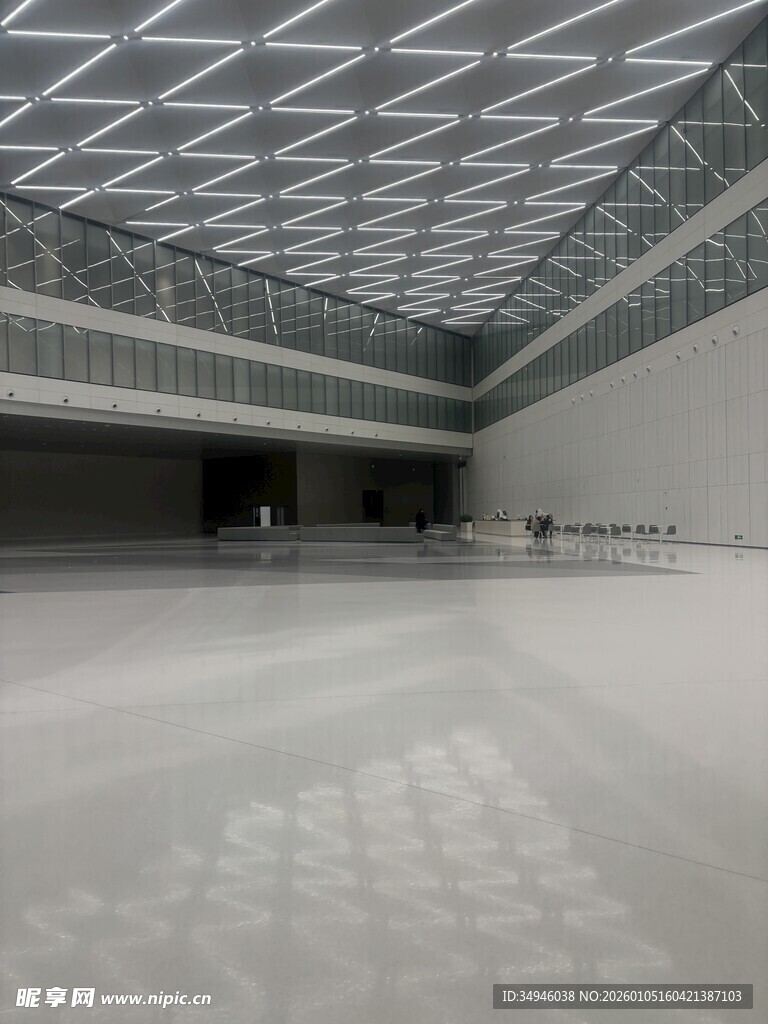 现代空旷室内空间场景