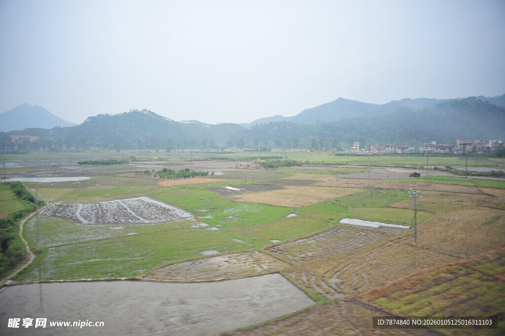 田园风光远景俯瞰图