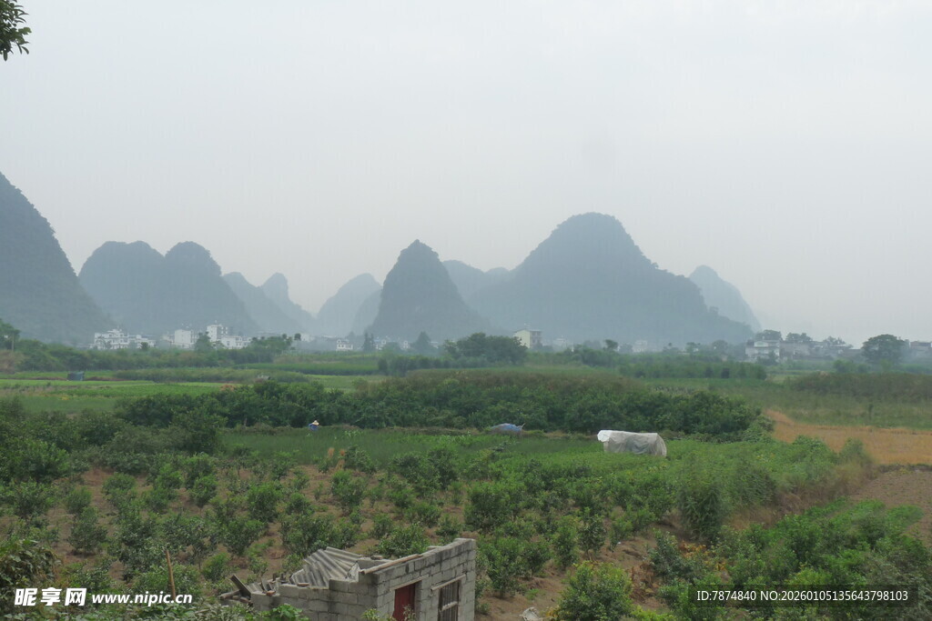 田园山水间的秀丽风光