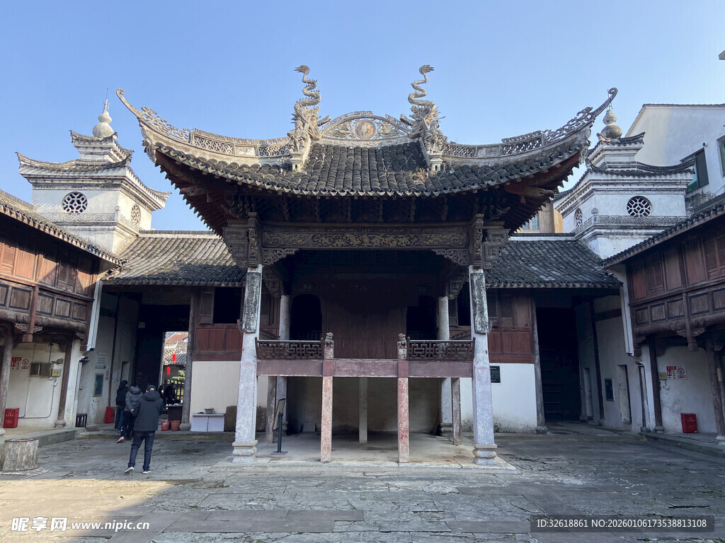 中式古建筑庭院景观