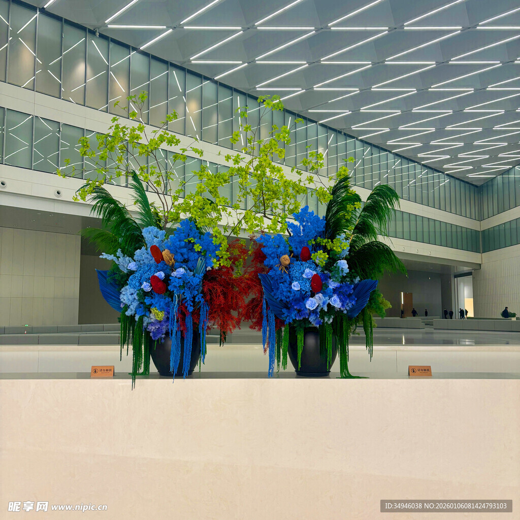 大厅中式花艺装饰景观