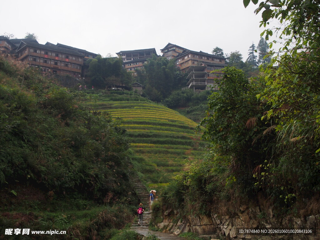 山间梯田村落美景