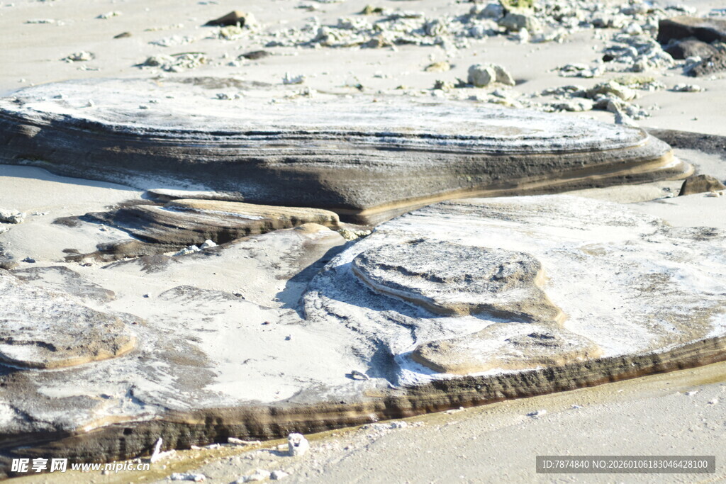 沙地中的岩石景观