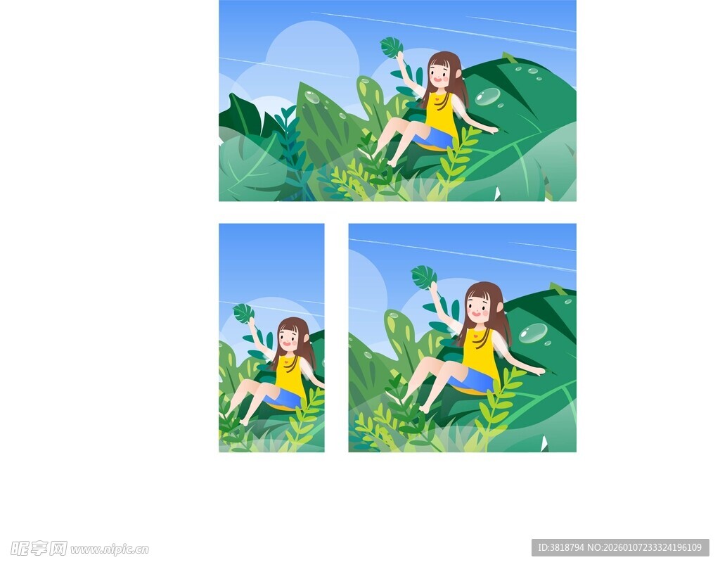 女孩于草地享受惬意时光白露