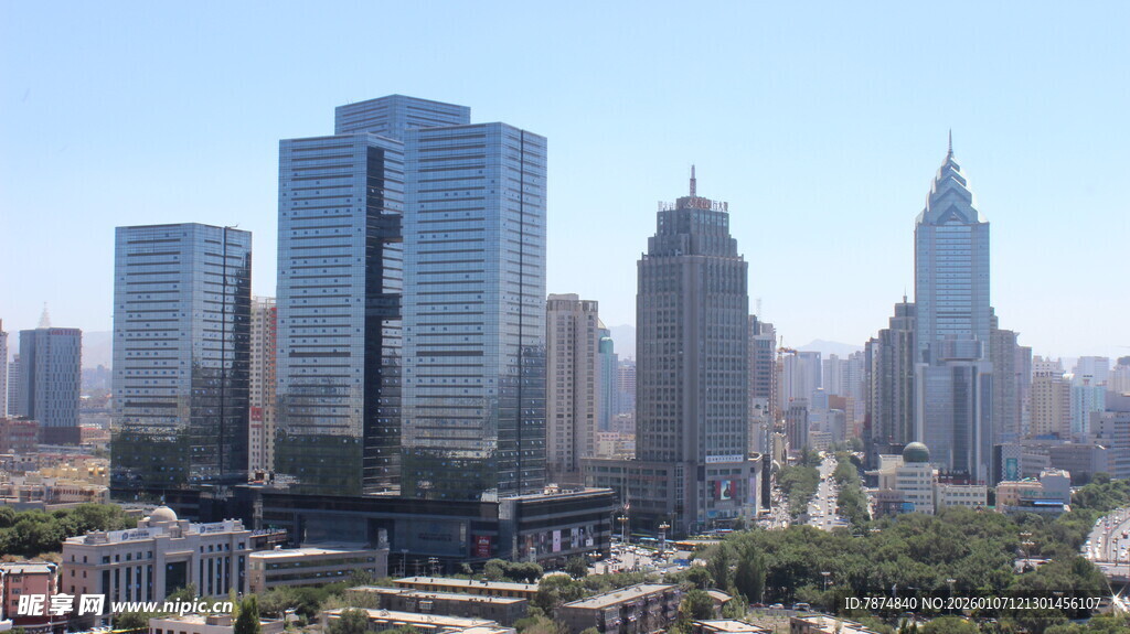 都市繁华天际线景观