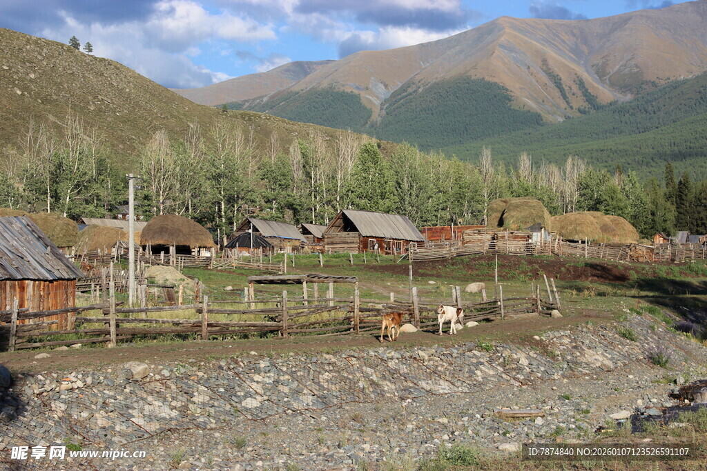 山间村落田园风光