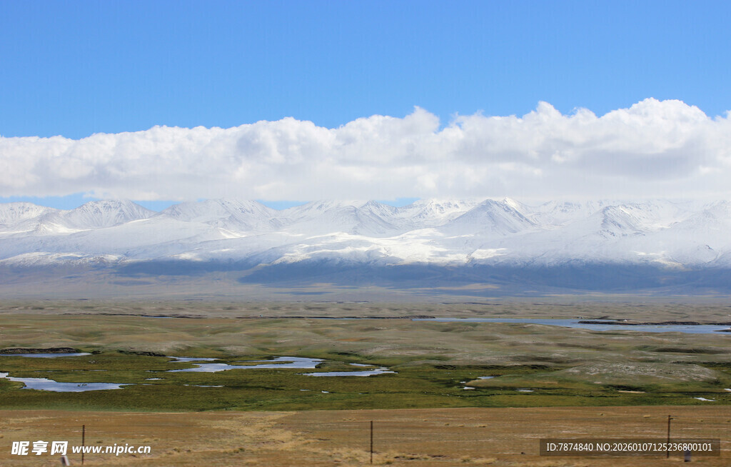 草原上的壮丽蓝天白云景