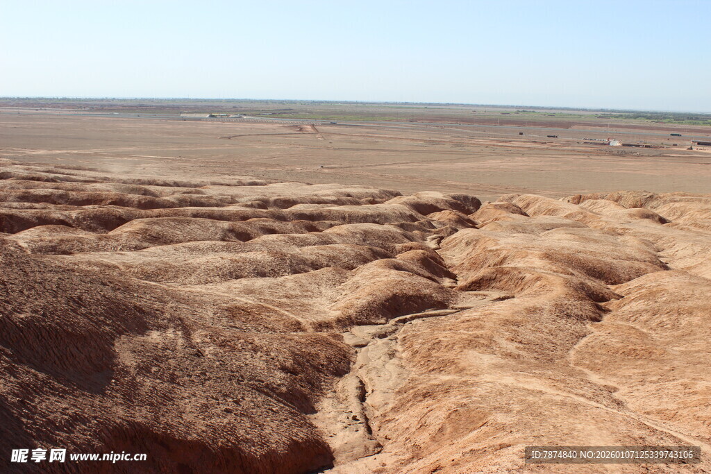 干旱大地的龟裂景象