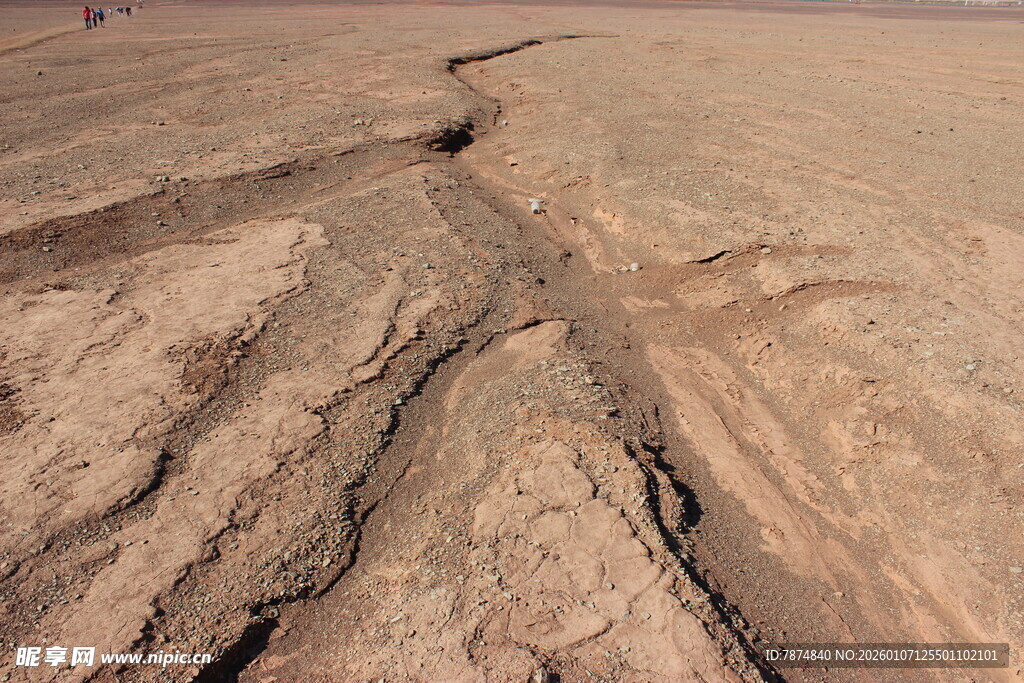 干裂土地的裂痕景象