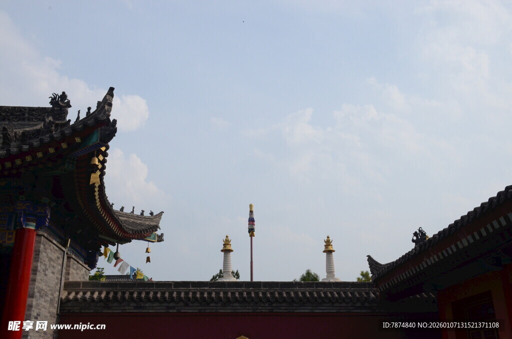 中式古建筑屋顶景致