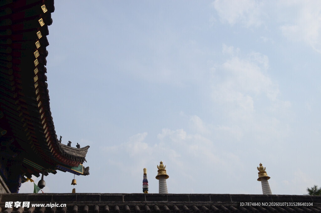 中式古建筑屋顶天际线