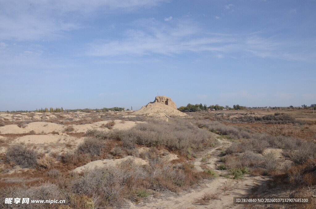 荒凉旷野中的土堆景观