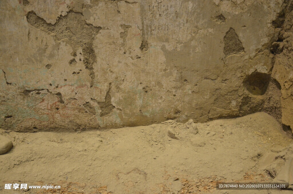 老旧墙面地面的斑驳景象