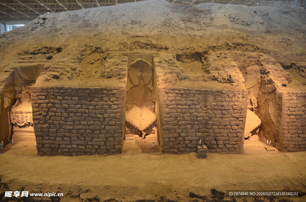 古代城墙遗迹模型展示