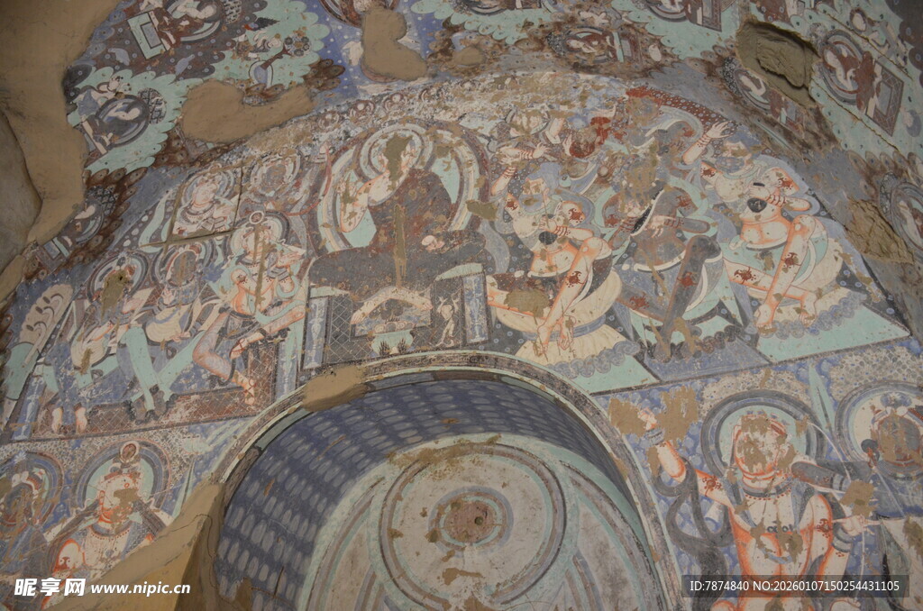 敦煌莫高窟精美壁画局部